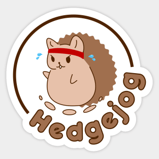 Hedgejog Jogging Hedgehog Sticker